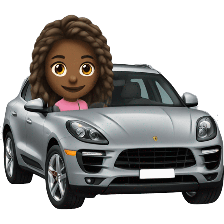 Girl driving macan emoji