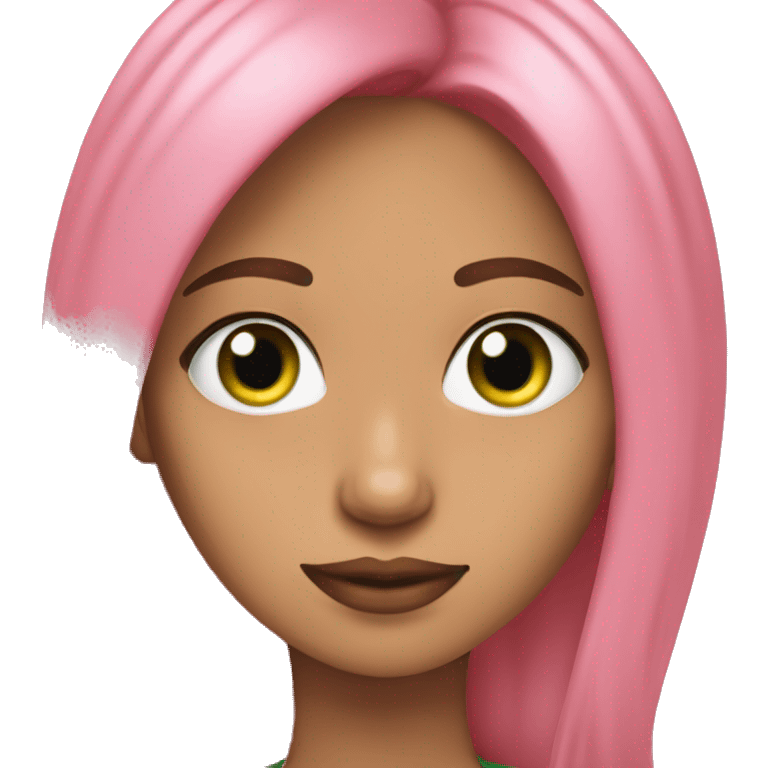 Chica de pelo rosa y ojos verdes emoji