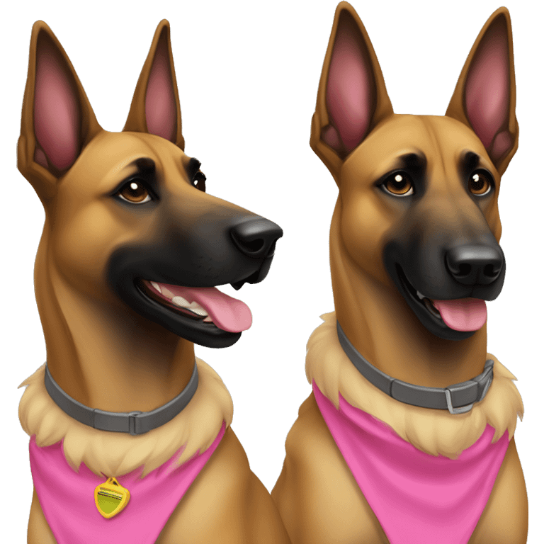 Malinois with pink collar emoji