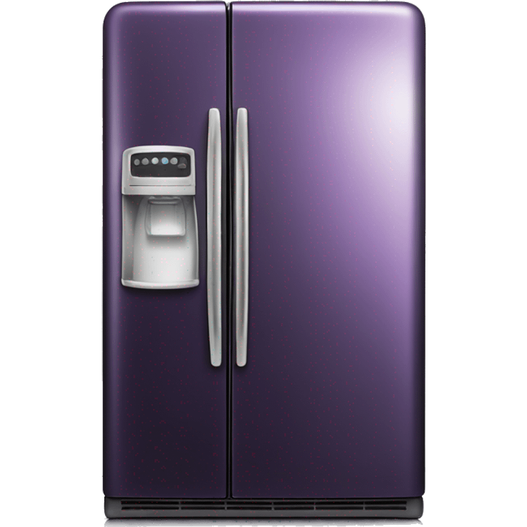 Realistic Metallic dark purple fridge isolated.  emoji