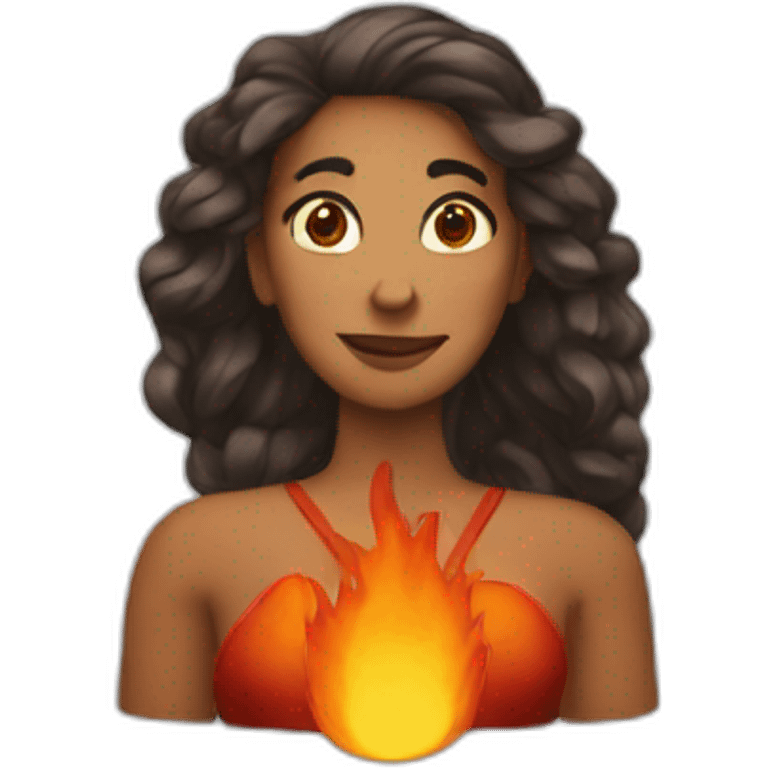 woman with fire in the hair emoji