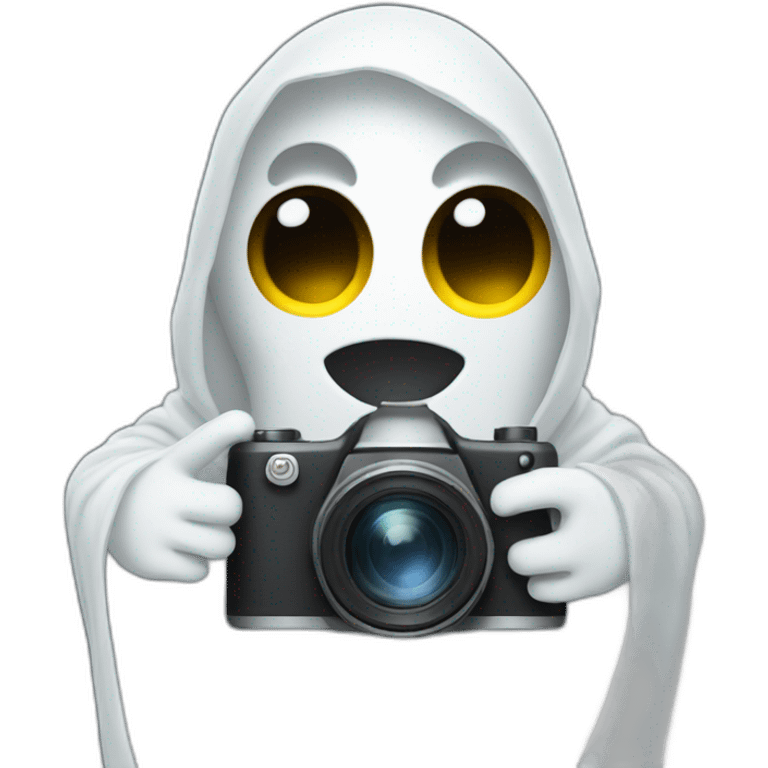 Ghost holding a camera emoji