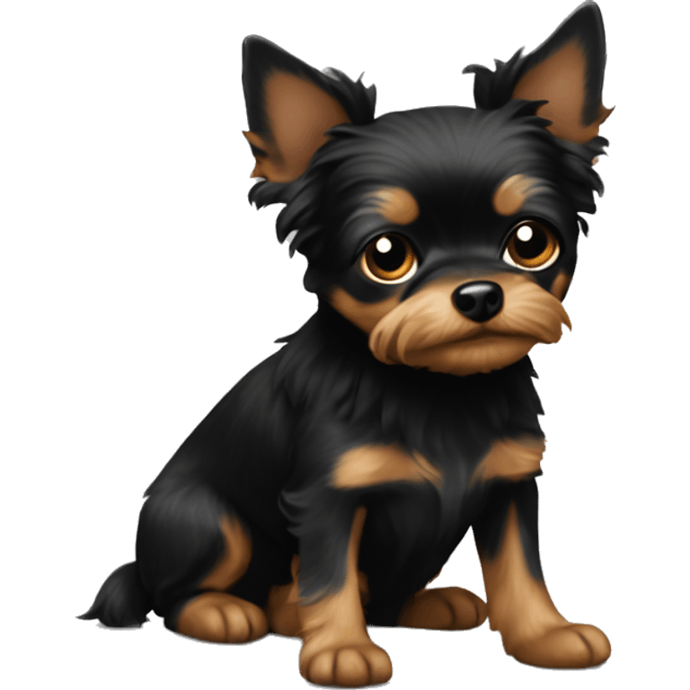 Small black chorkie dog  emoji