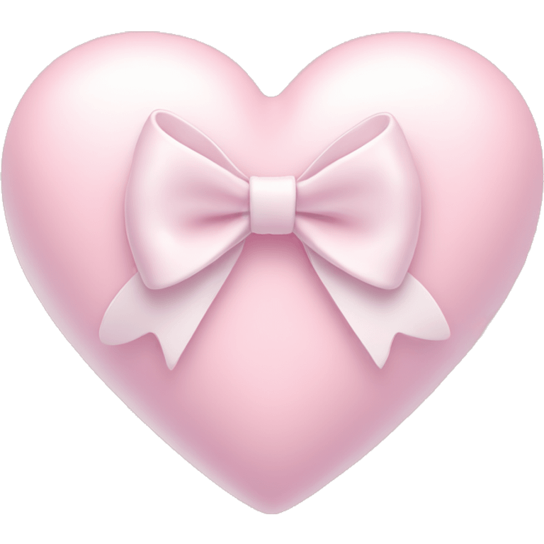 Pastel pink heart with white bow emoji