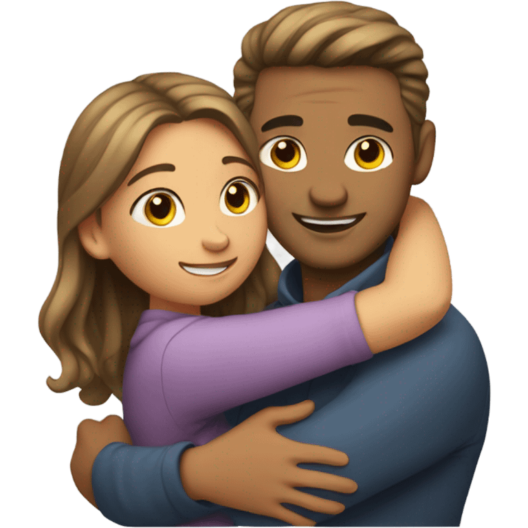 Girl hugging man  emoji