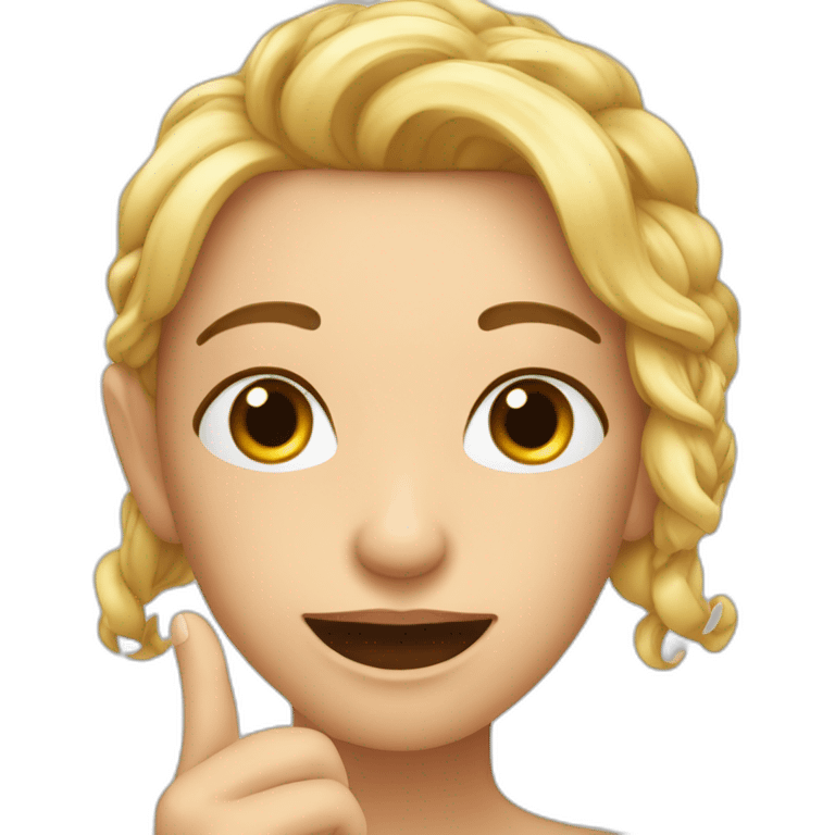 Expression faciale qui juge avec des lèvres pulpeuse montrant ses ongles emoji