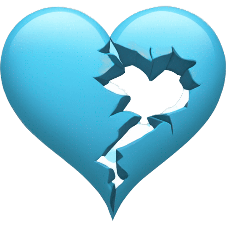 a sky blue heart broken in half emoji