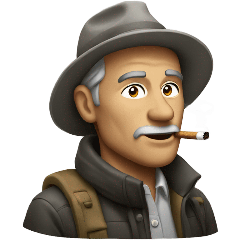 smoking man in the outdoors emoji