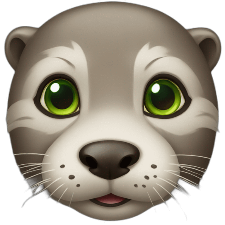 Otter with green eyes emoji