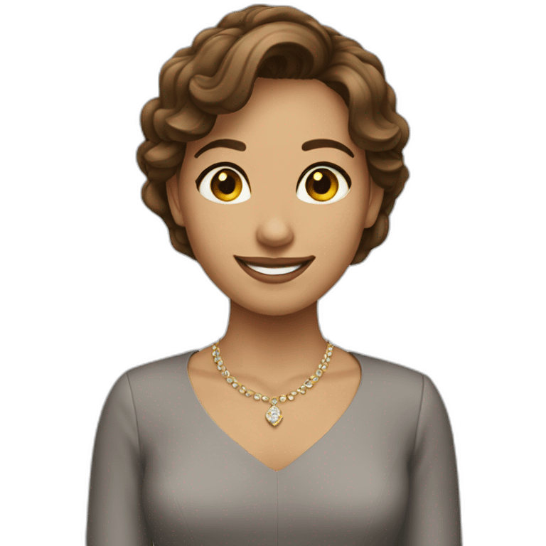 brown hair girl smiling formal emoji