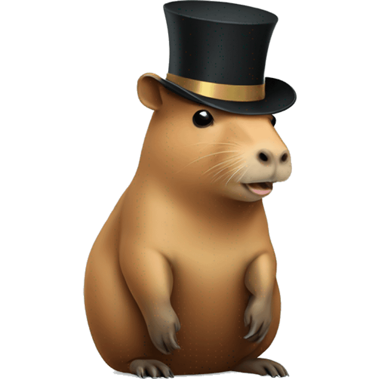 Capybara with top hat emoji