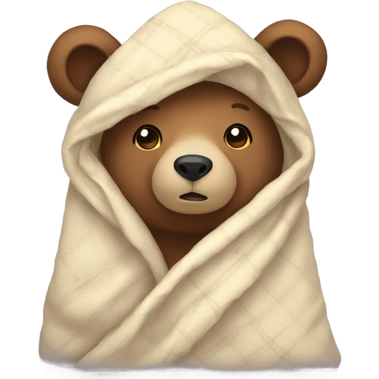 bear cozy in blanket emoji