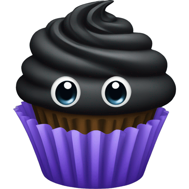 Black cupcake emoji