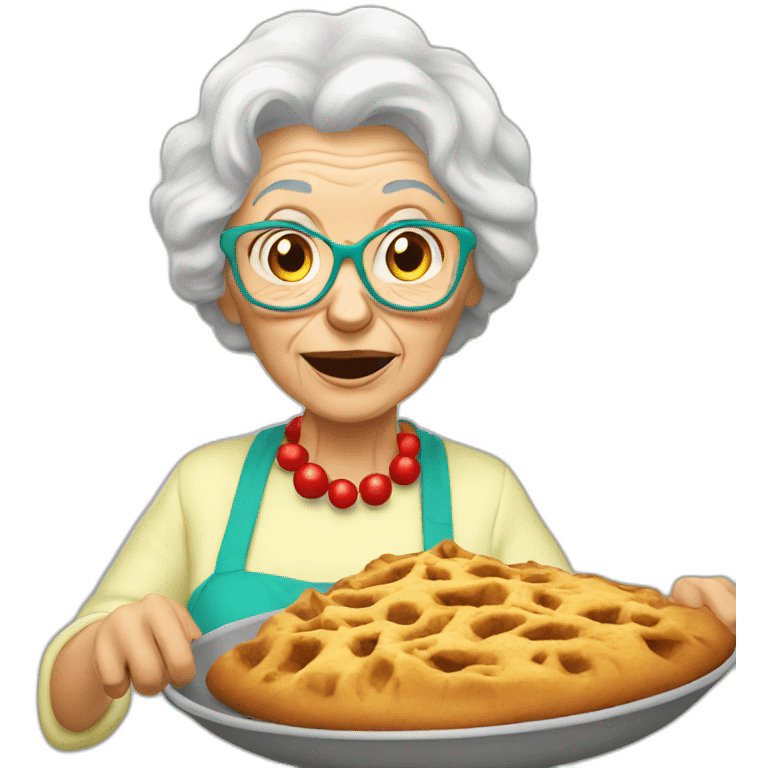 Santa Granny coocking eat emoji