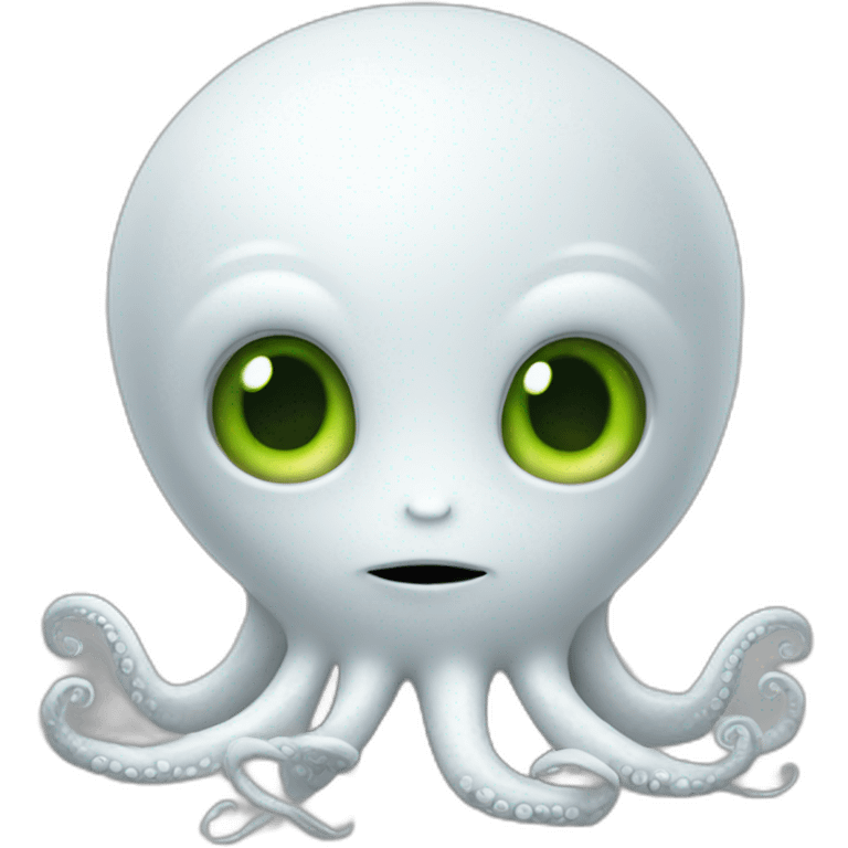 White little alien with tentacles on chin emoji