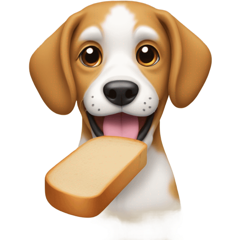 Dog eating bread emoji