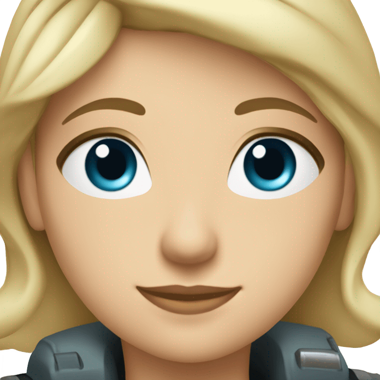 female pilot blondish hair blue green eyes estonian  emoji