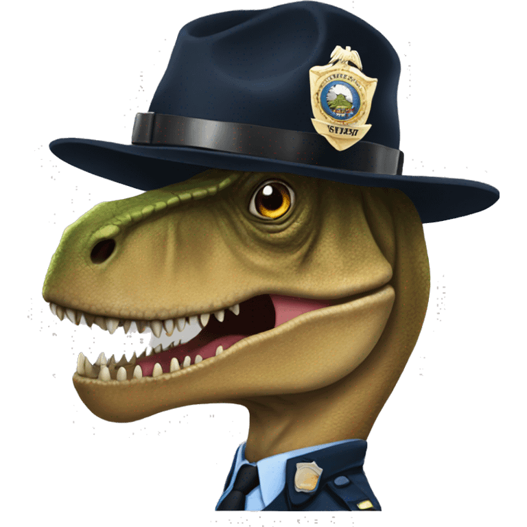 T-Rex as a cop emoji