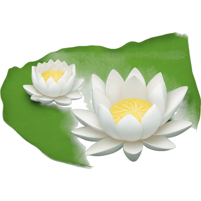 White lotus and leaf on the water emoji