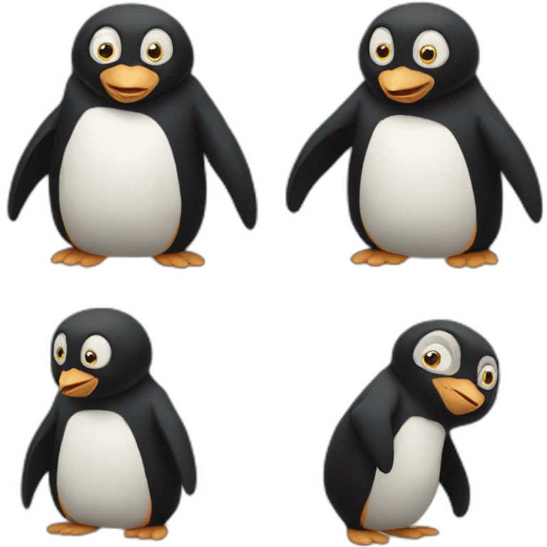 Half monkey half penguin emoji