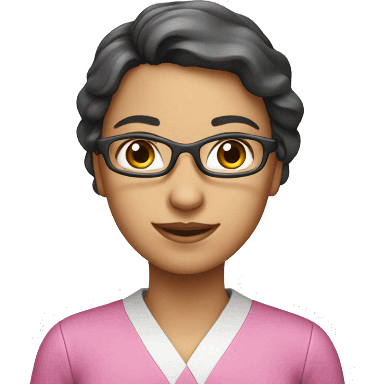 cute female chemical engineer pink accent emoji