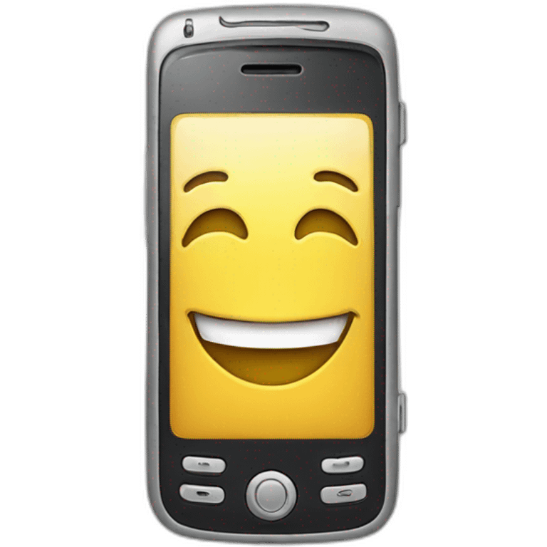 Cellphone smiling emoji