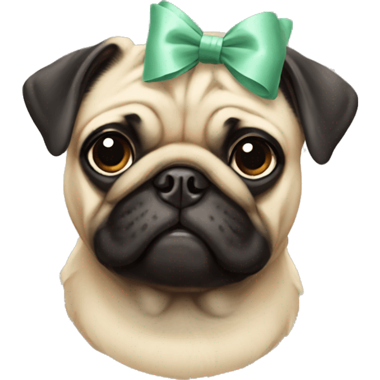 Pug with a bow on his head emoji