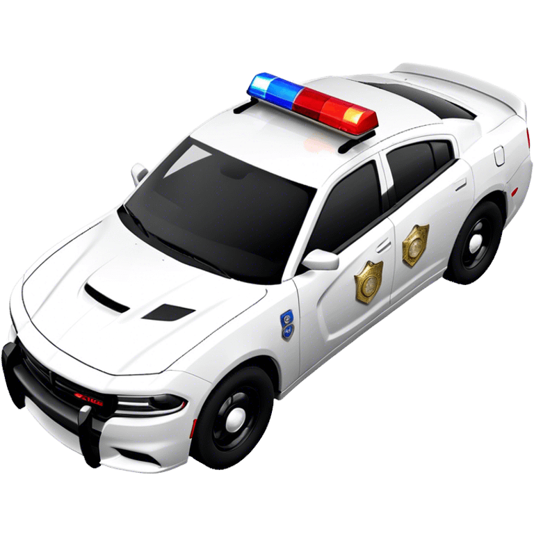 Police Car - Dodge Charger Pursuit (Model Year: 2022) (Iconic colour: Black and white) emoji