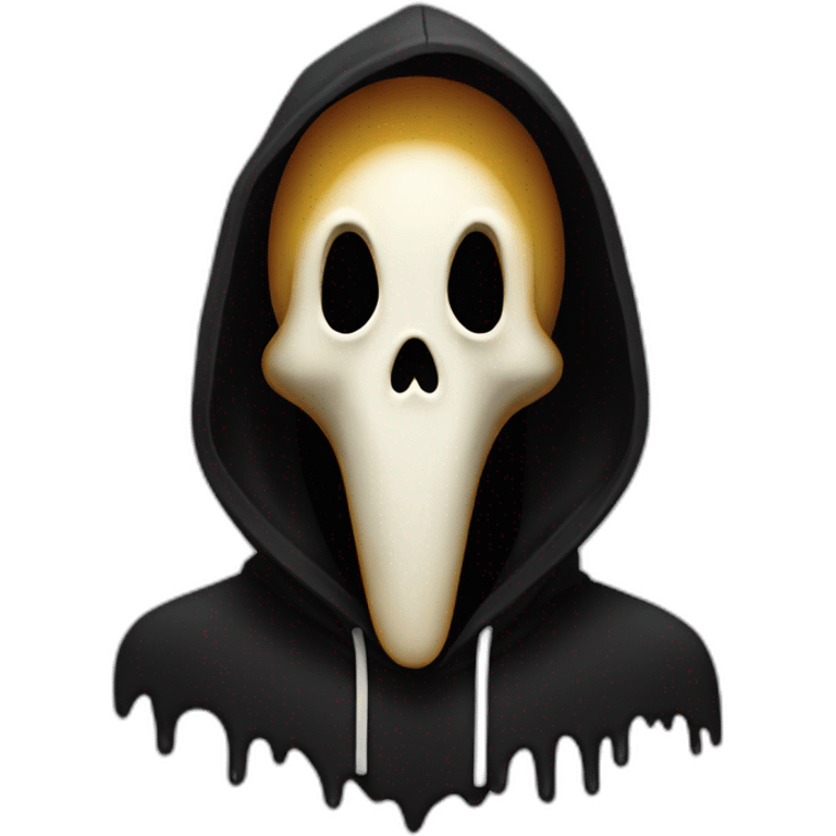 Ghostface from scream with black hoodie emoji