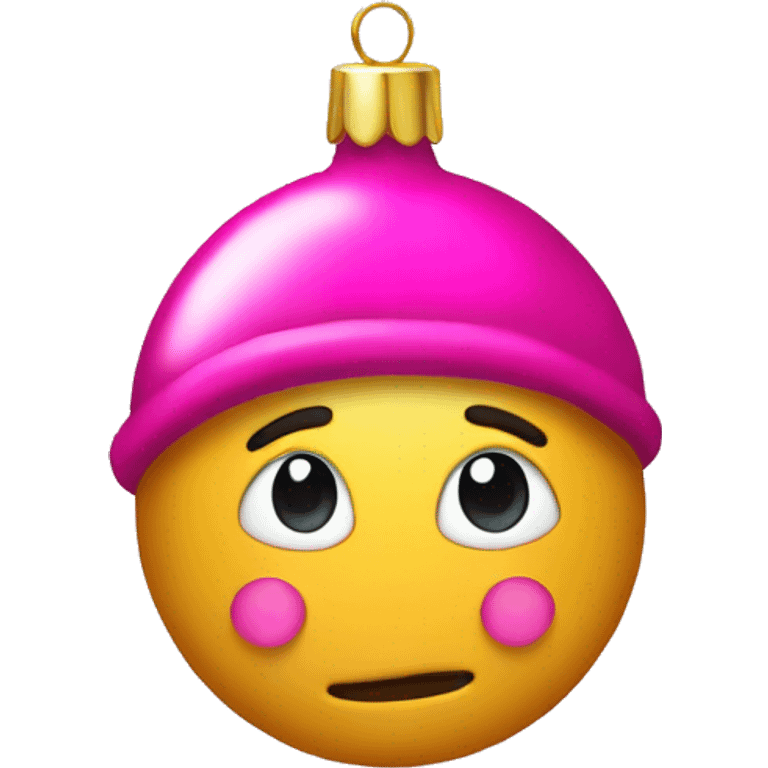 Pink Christmas ornament  emoji