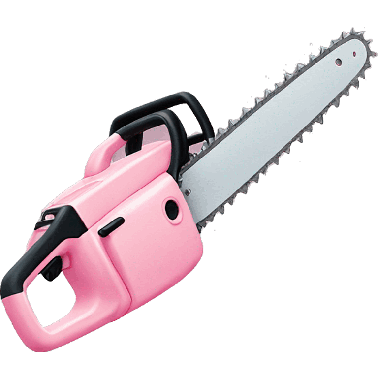 pastel pink chainsaw with hearts emoji