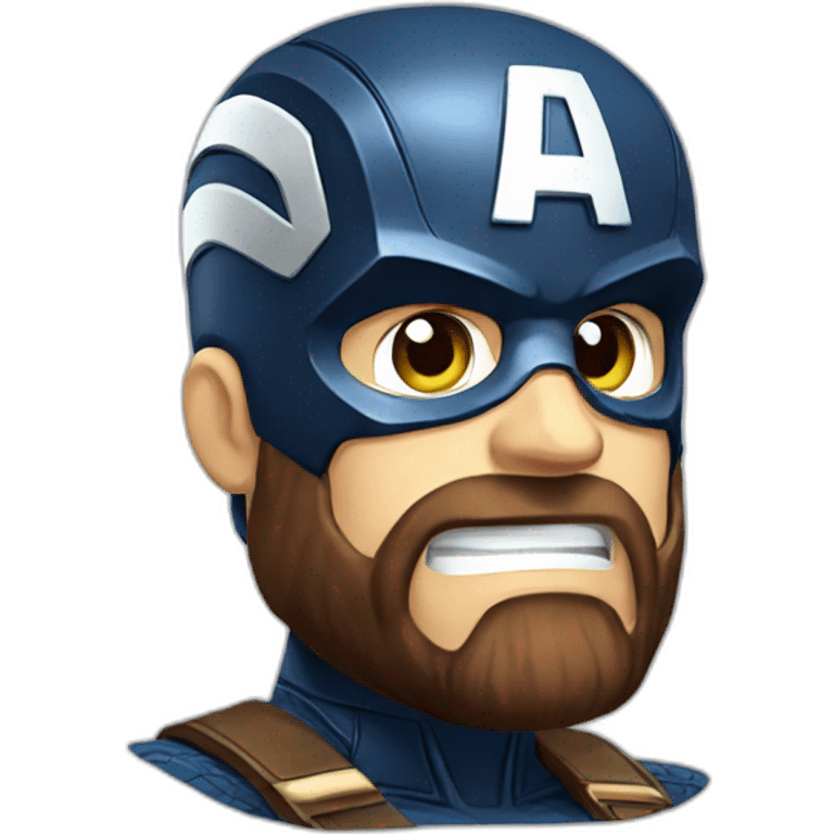 Bearded Captain america surprised emoji