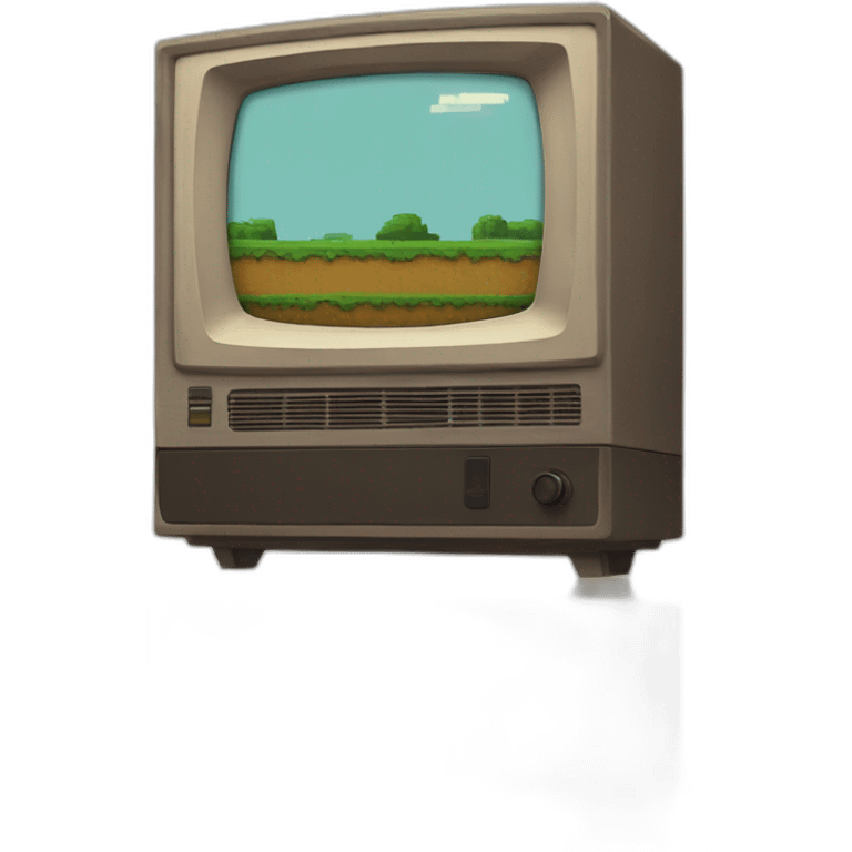 old tv on 8-bits emoji