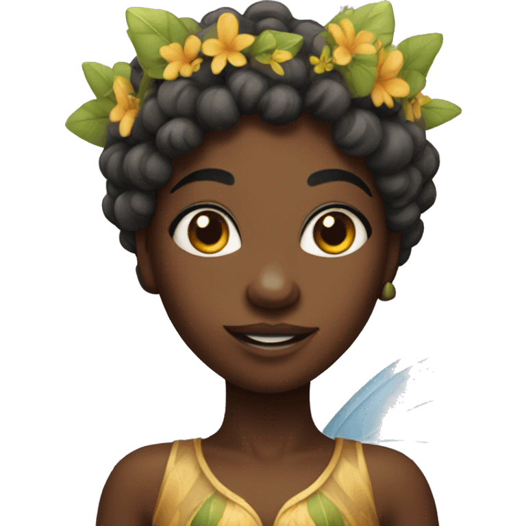 cartoon african fairy emoji