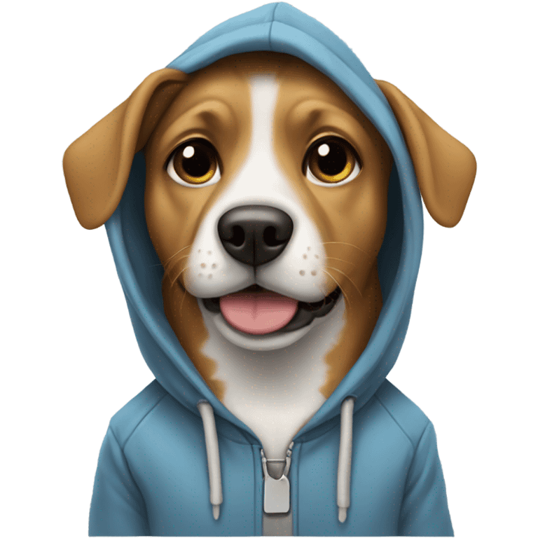 Dog wearing a hoodie emoji