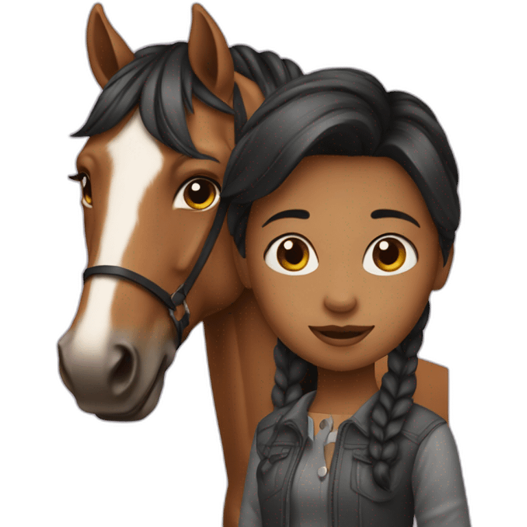 Girl with horse emoji