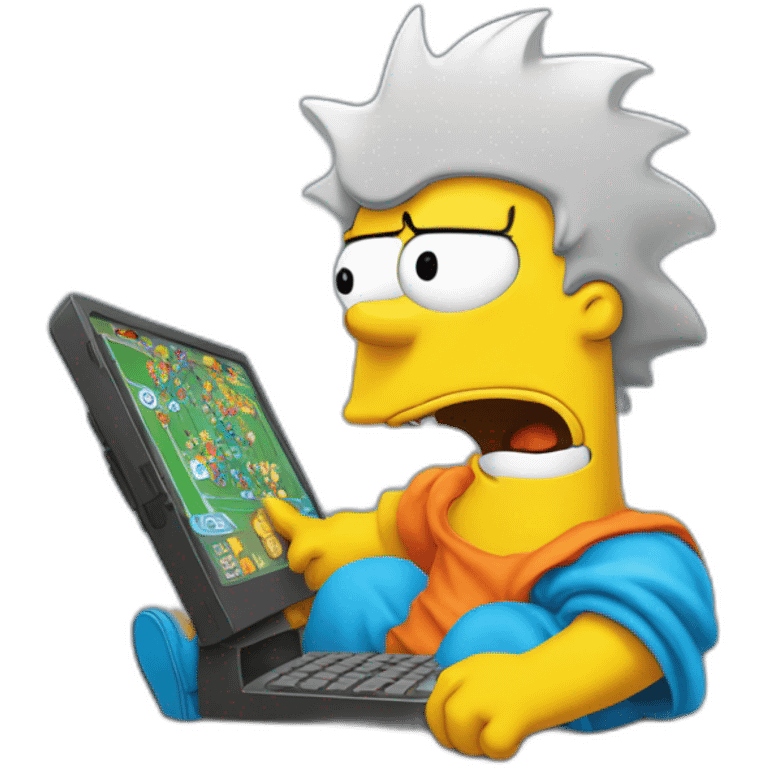 Bart Simpson qui joue aux jeux vidéo  emoji