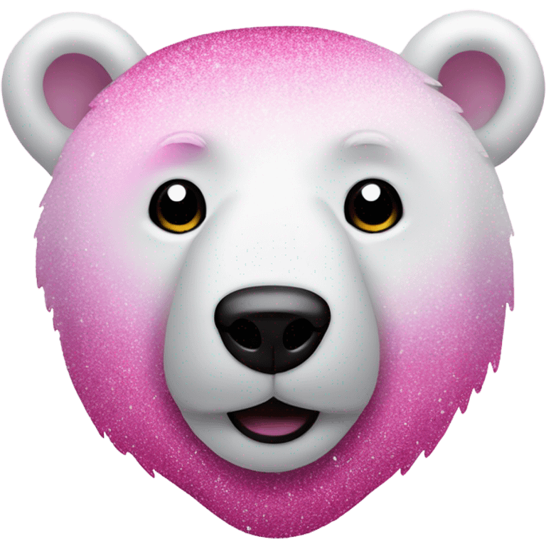 Pink ombre polar bear with glitter and no white emoji