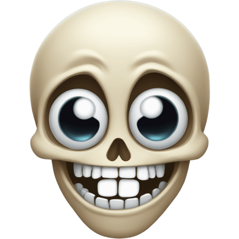 Laughing skull with eyes popping out of the eye sockets emoji