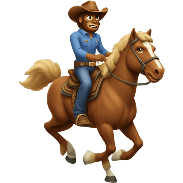 Cowboy Bigfoot on horseback emoji