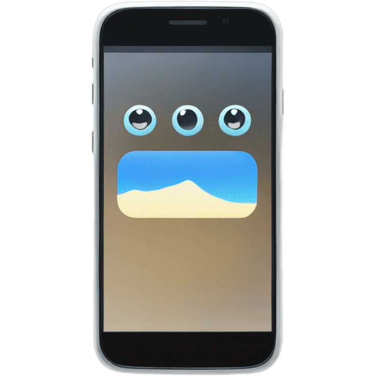 smartphone with view counter on screen emoji