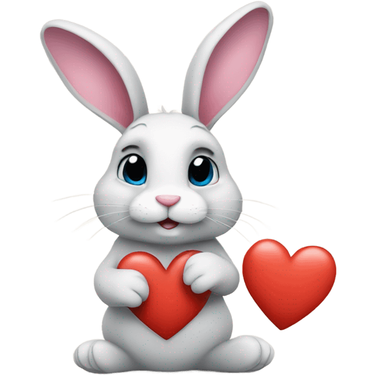 bunny showing a heart with paws emoji