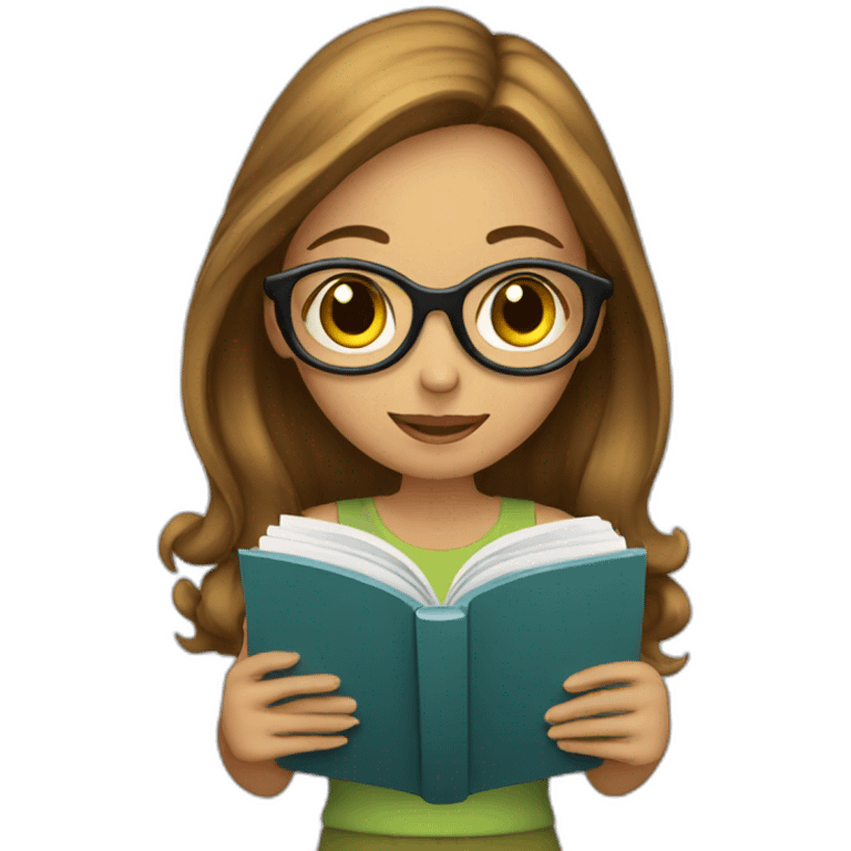 Girl reading book emoji