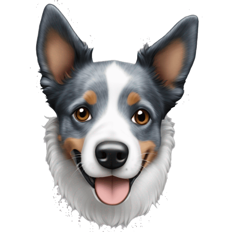 cachorro blue heeler misturado com border collie com manchinhas emoji