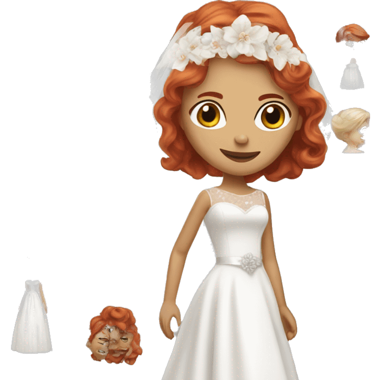 red hair white woman dressed as a bride emoji