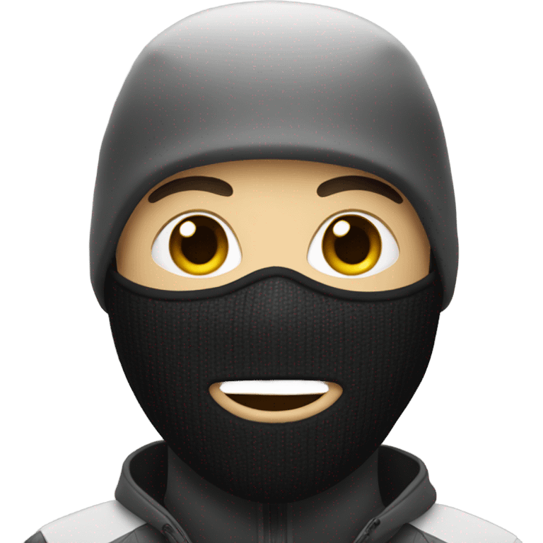 Light skin guy wearing a bike ski mask emoji