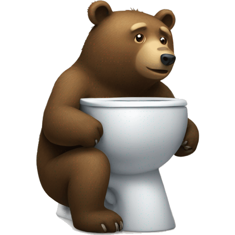 Bear on a toilet emoji