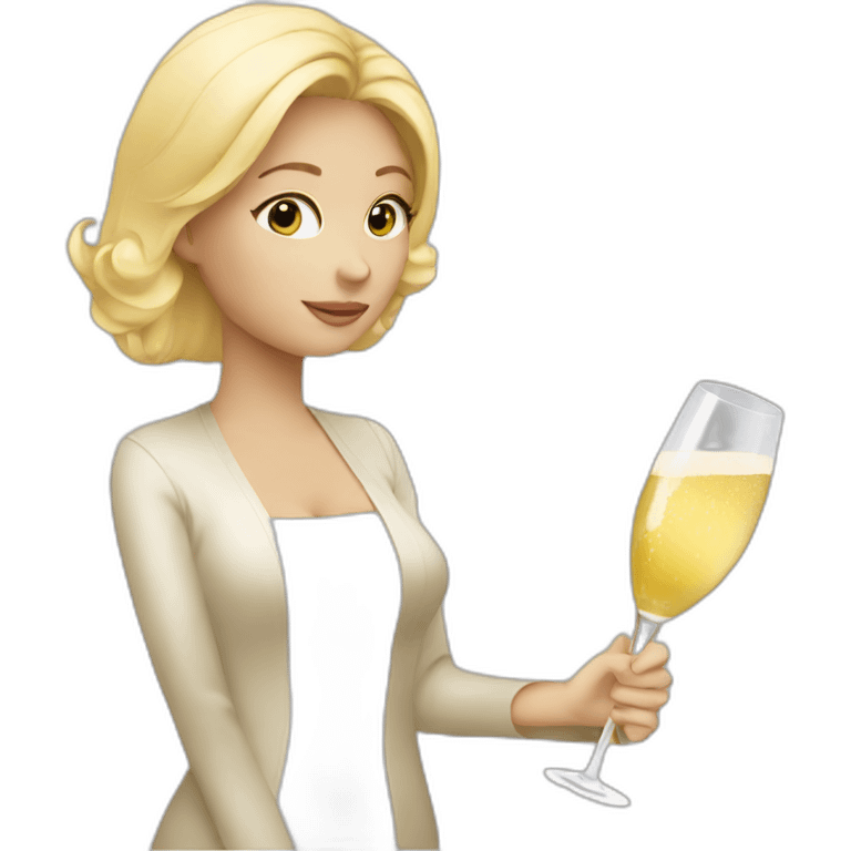 blonde drinking champagne emoji