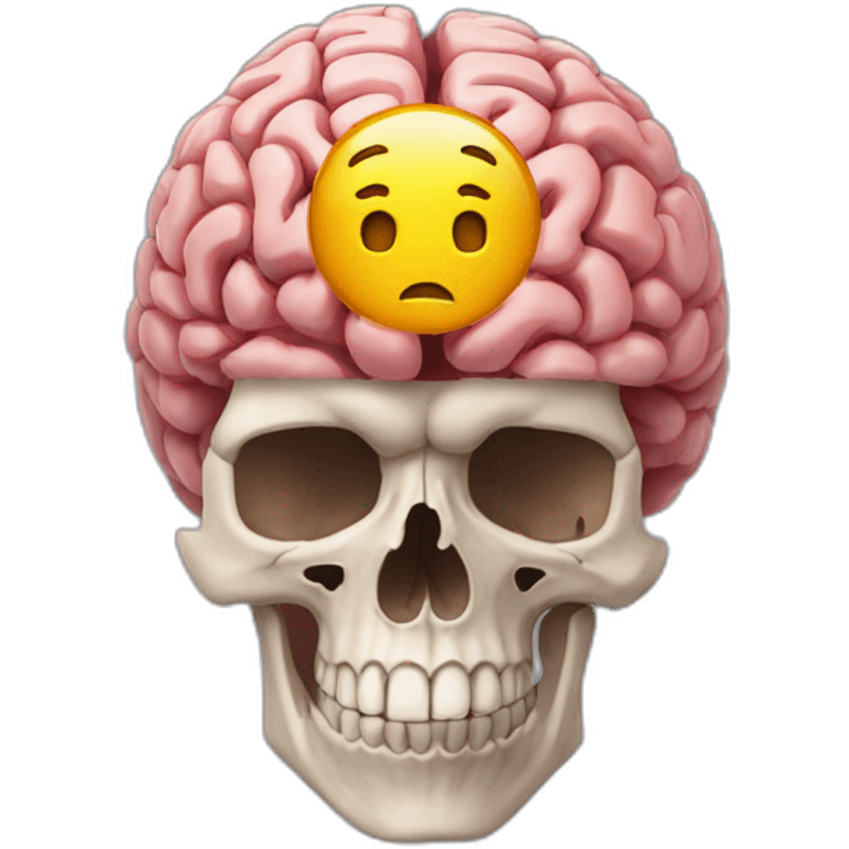 Super brain inside a skull emoji