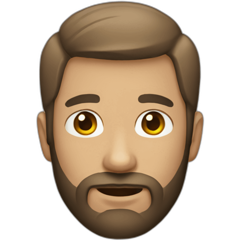 Man with a beard and short hair emoji